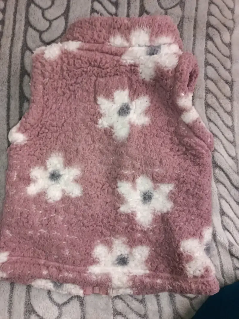 Chaleco sin mangas de peluche floral - 2