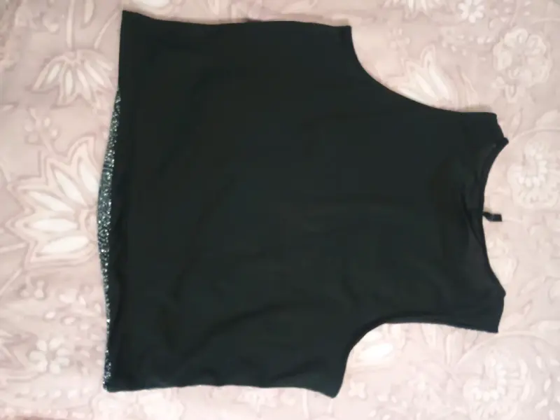 Polera sin mangas negra brillante - 2