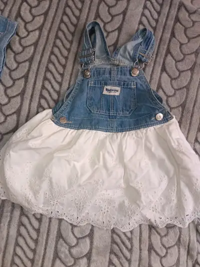 Vestido infantil mezclilla y encaje - miniatura 1