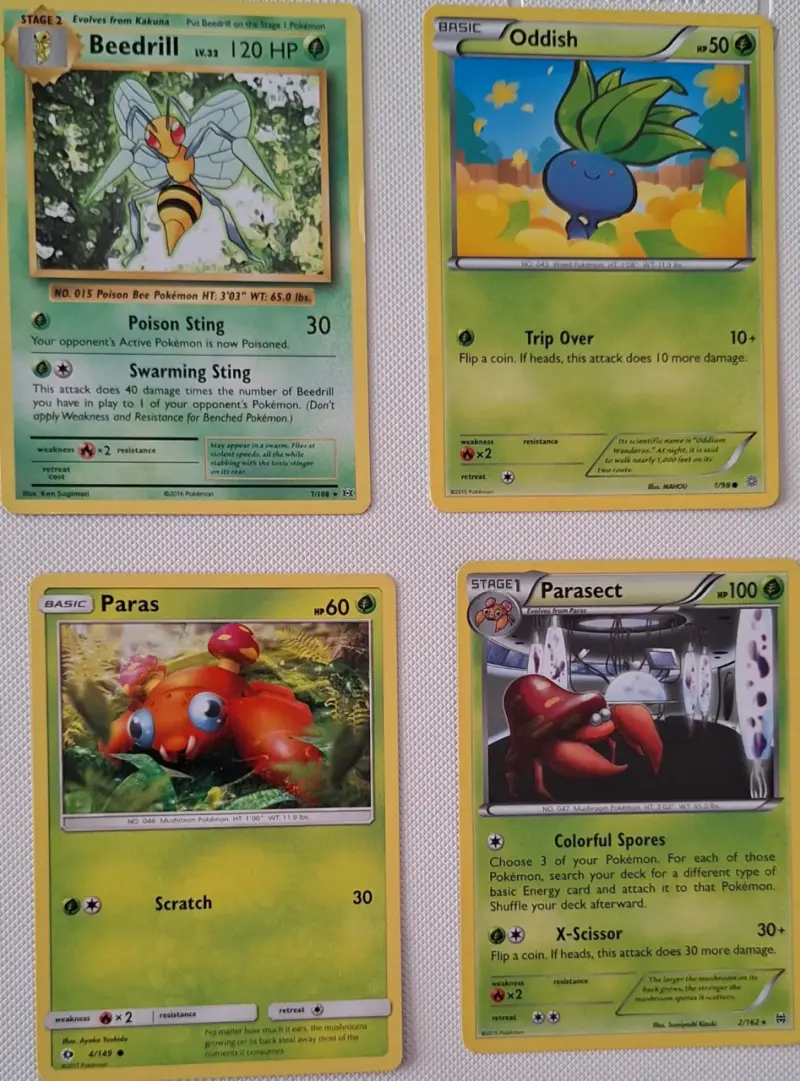 Cartas Pokémon Weedle, Kakuna, Caterpie y Metapod - 2
