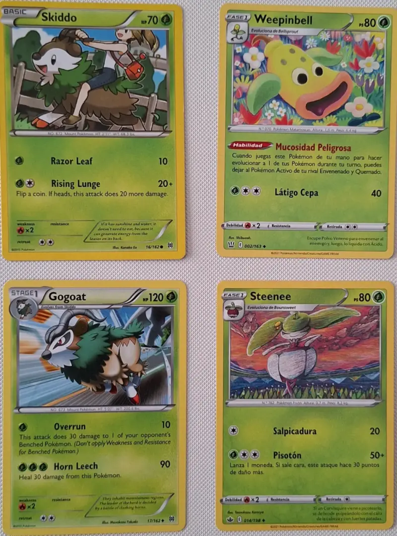 Cartas Pokémon Weedle, Kakuna, Caterpie y Metapod - 4