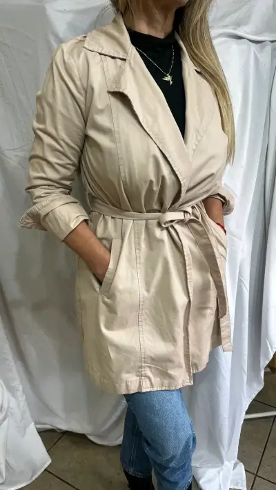 Abrigo largo beige Forever 21 - miniatura 4