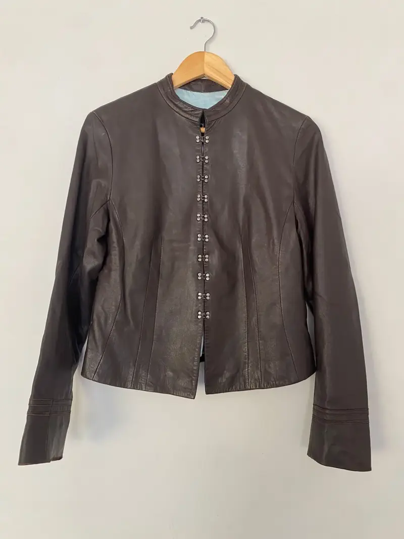 Chaqueta de cuero marrón - 1