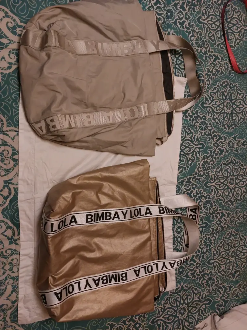 Set de bolsos color beige y dorado - 4
