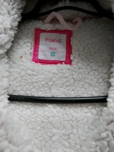 Abrigo peludo rosa pálido talla 10 - miniatura 1
