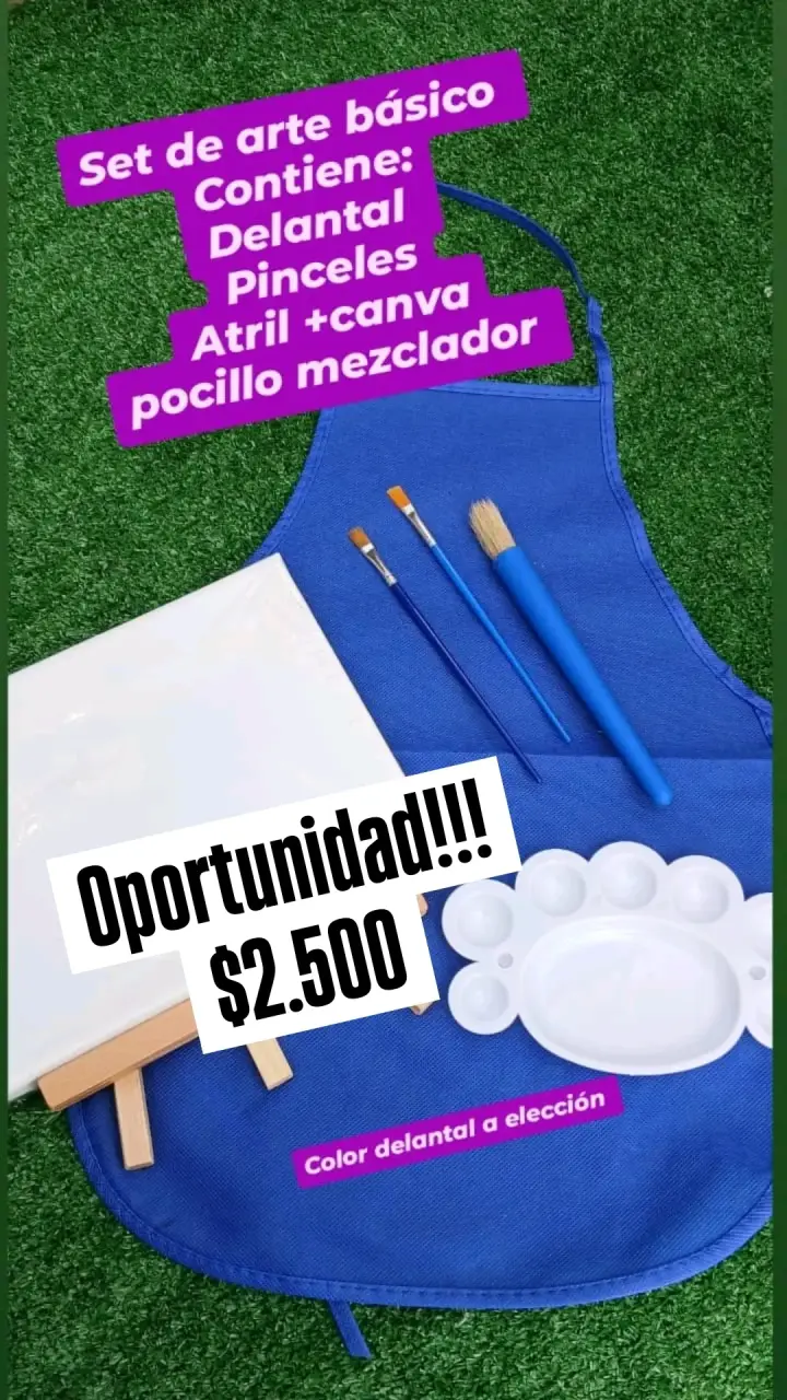 Set de arte básico con delantal