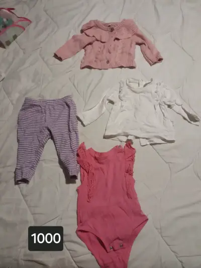Lote 3 pantalones bebé rosados - miniatura 3