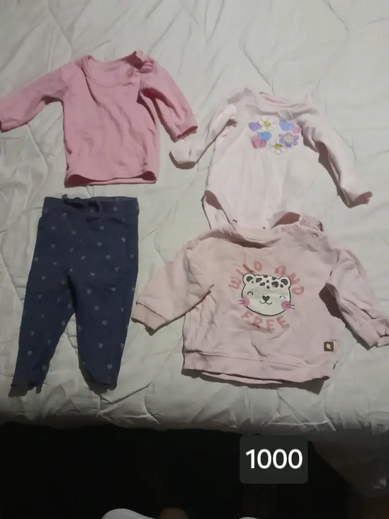 Lote 3 pantalones bebé rosados - 5