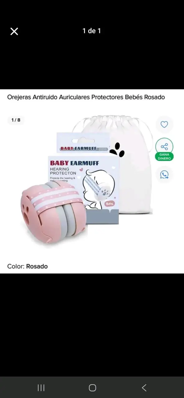 Orejeras antirruido para bebés rosado