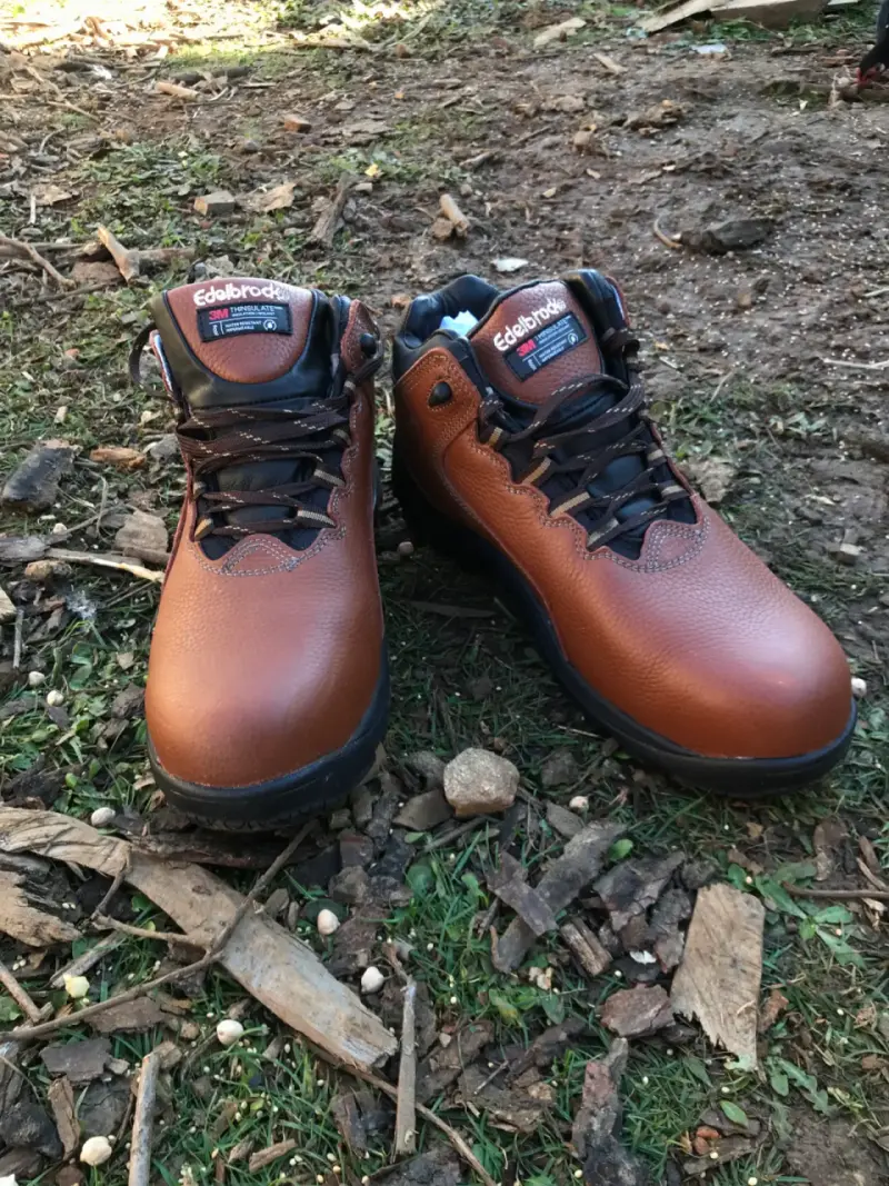 Botin de seguridad cuero café 42 original - 2