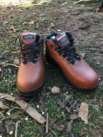 Botin de seguridad cuero café 42 original - miniatura 2