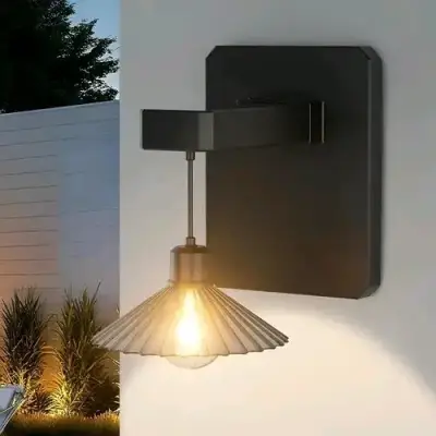 Aplique de pared negro moderno solar luz cálida - miniatura 1