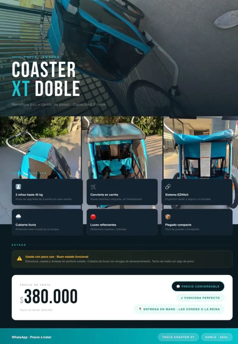 Remolque bici Coaster XT doble - 1