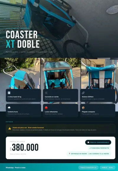 Remolque bici Coaster XT doble - miniatura 1