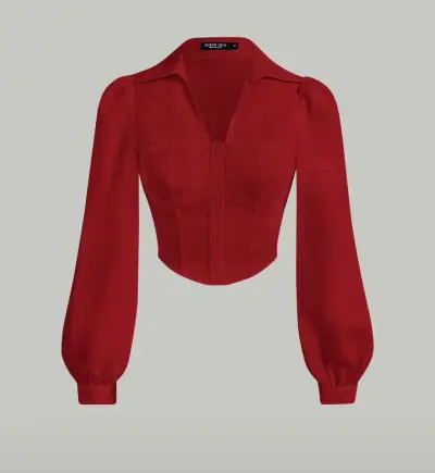 Blusa roja con manga larga - miniatura 5