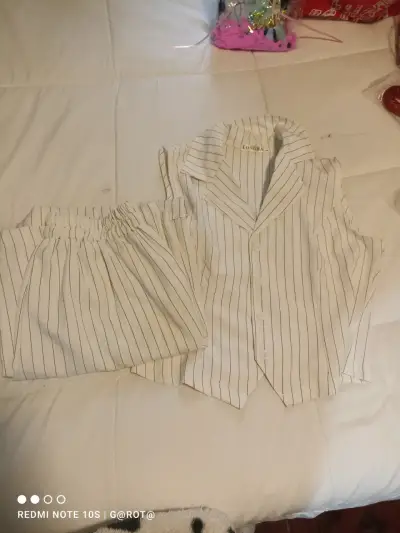 Traje de vestir a rayas blanco - miniatura 3
