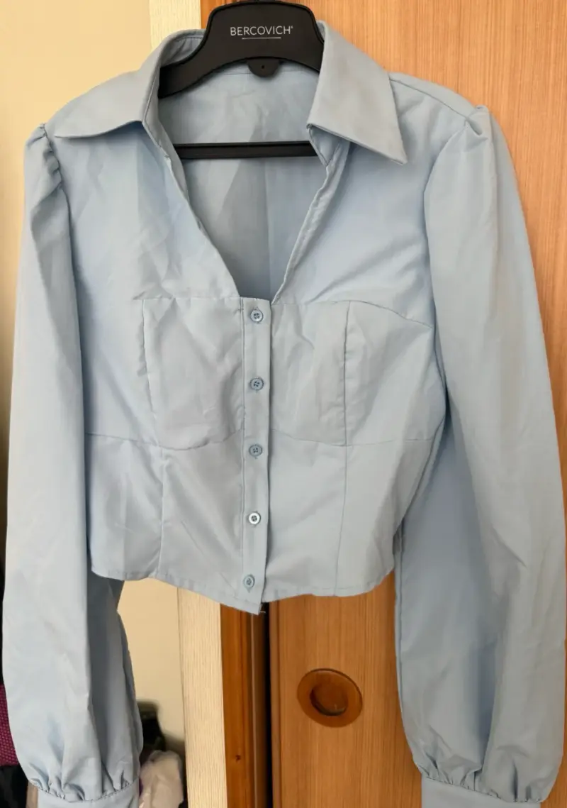 Blusa celeste manga larga - 4