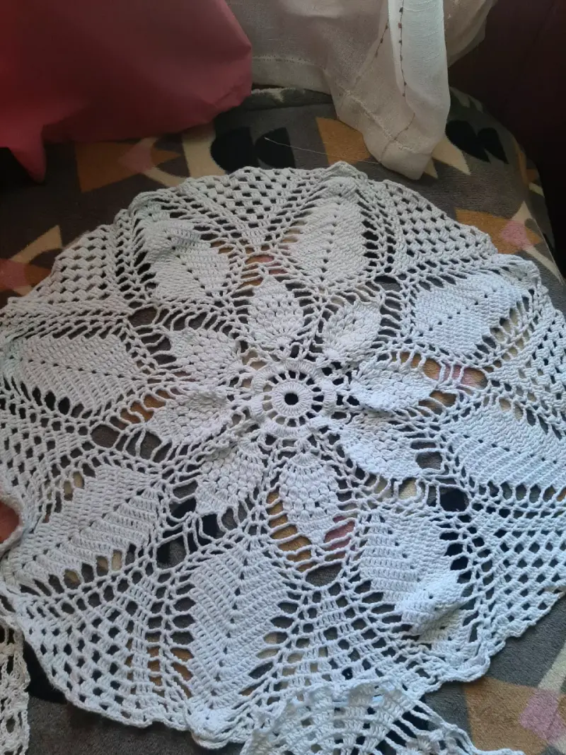 Centro de mesa tejido beige