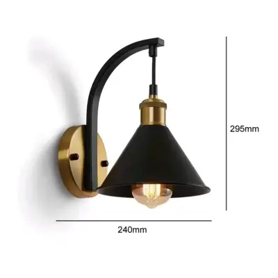 Aplique de pared negro y dorado sin Ampolleta - miniatura 2