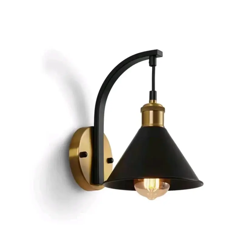 Aplique de pared negro y dorado sin Ampolleta - 3