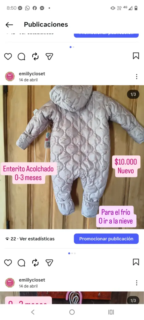 Enterito acolchado 0-3 meses - 2