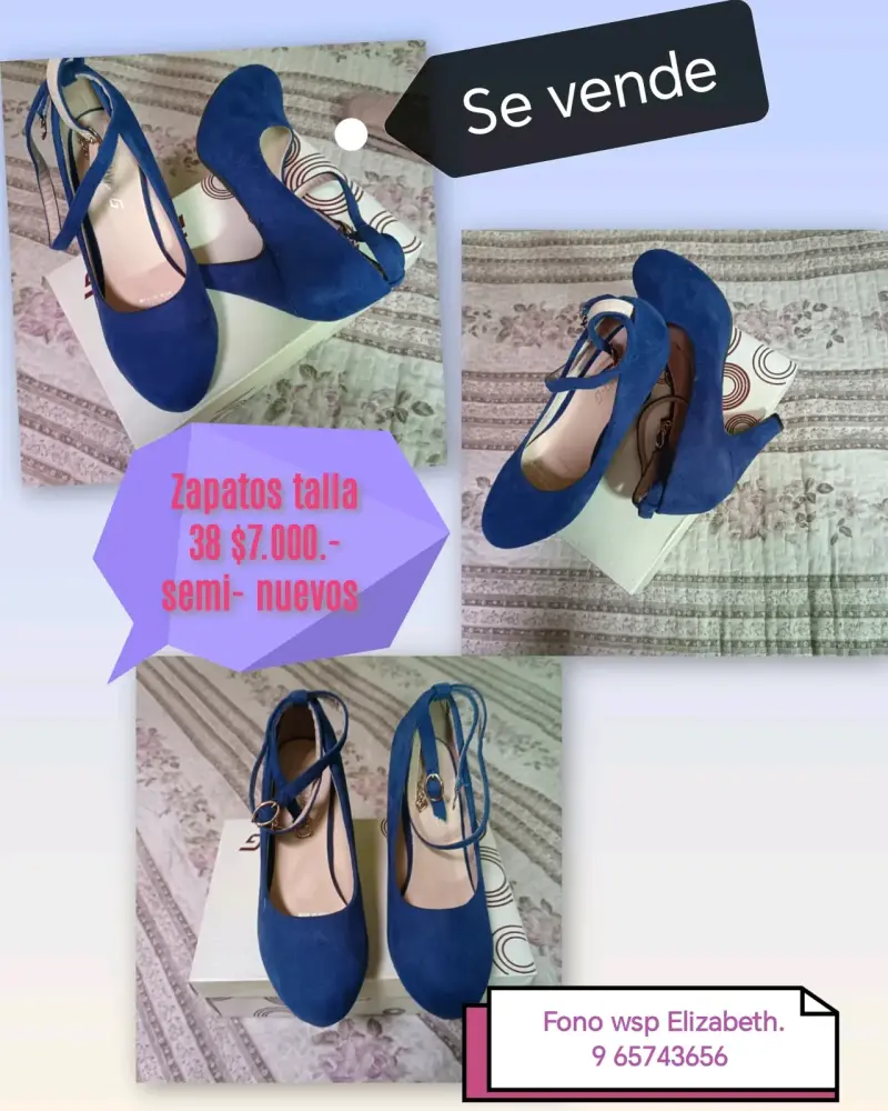 Zapatos azules seminuevos - 1