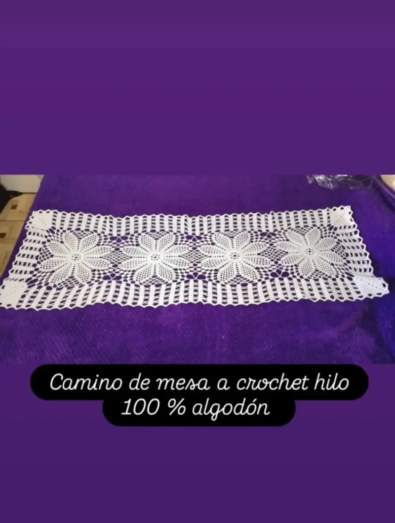 Camino de mesa crochet algodón