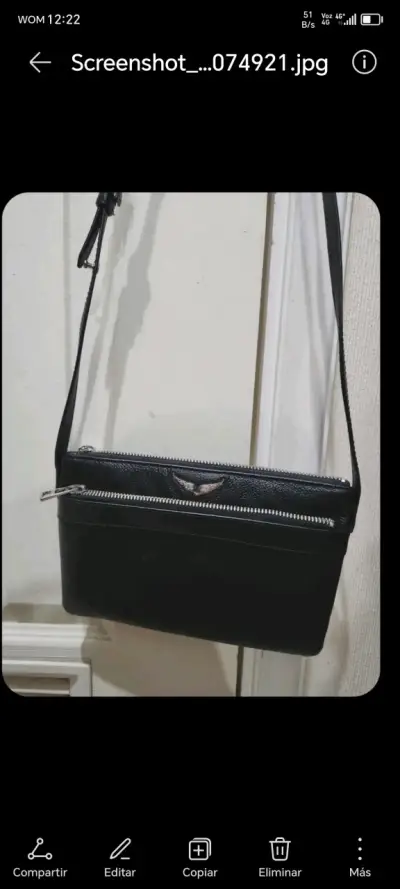 Cartera negra con correa zadig & voltaire original - miniatura 1