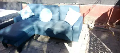 Sofá cama azul ajustable - miniatura 2