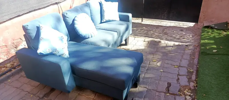 Sofá cama azul ajustable - 3