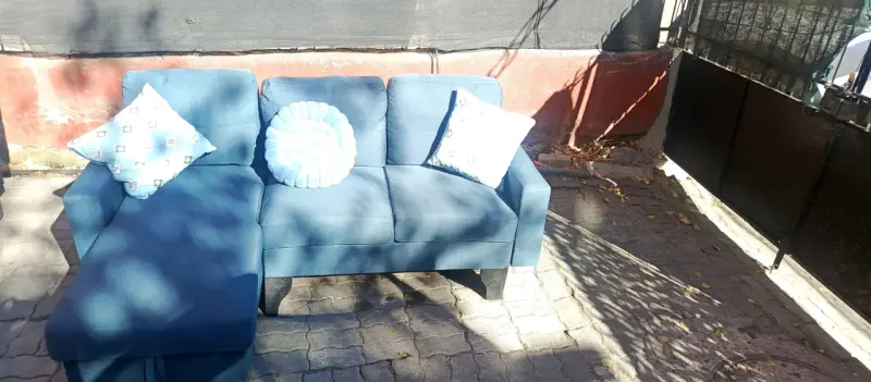 Sofá cama azul ajustable - 5