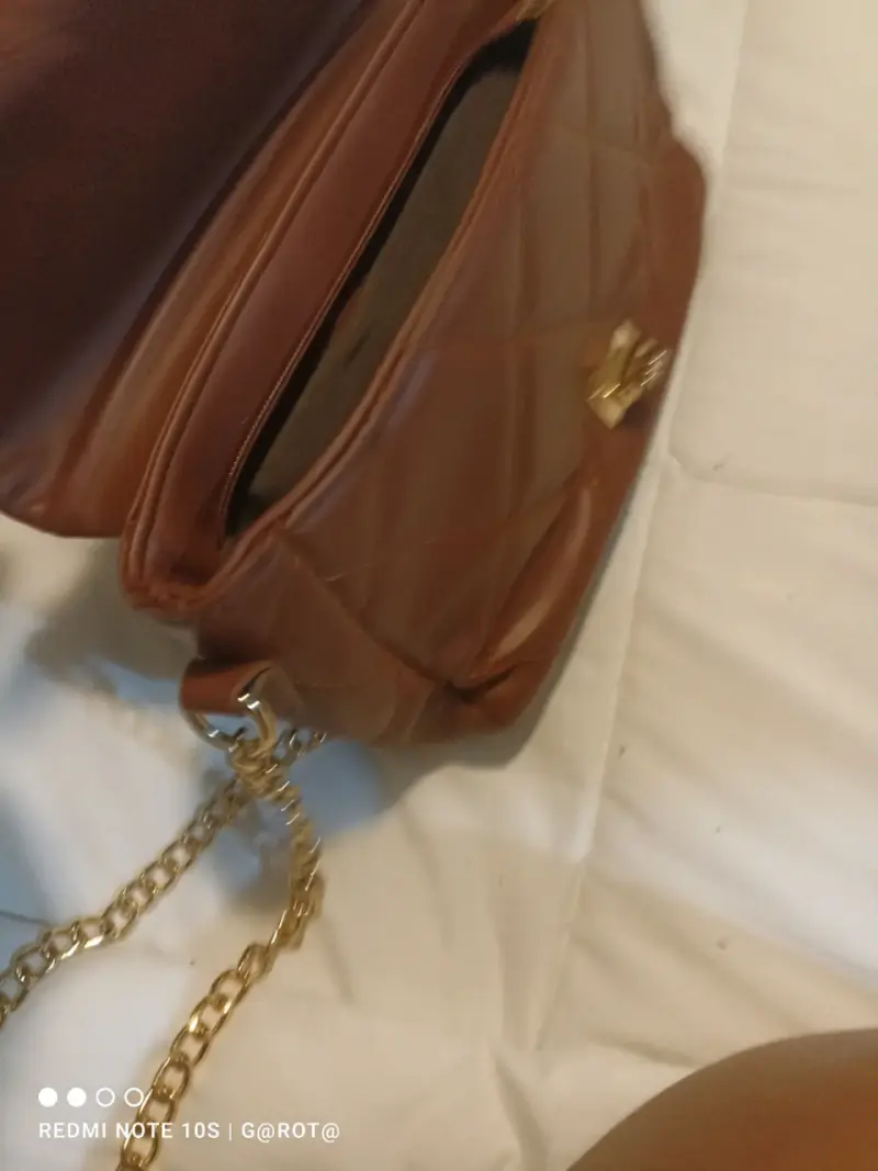 Cartera acolchada marrón - 4