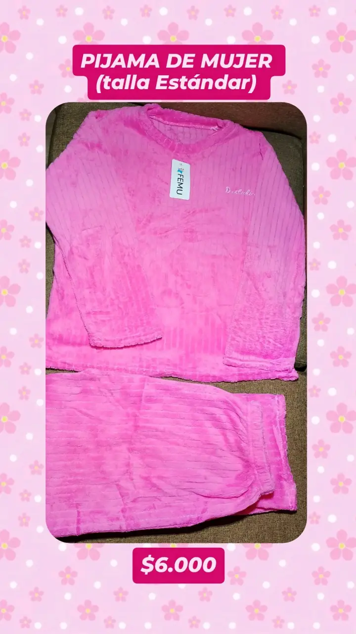 Pijama rosa mujer talla estándar - 1