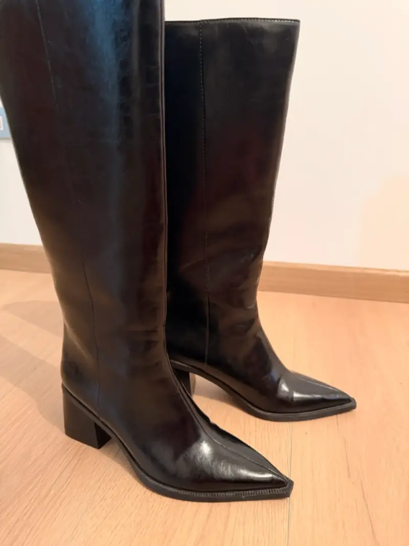 Botas negras de cuero Zara - 3
