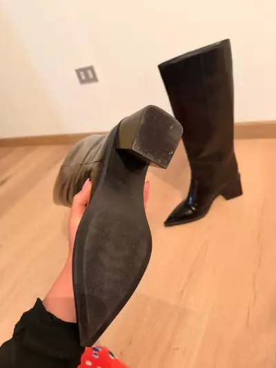 Botas negras de cuero Zara - miniatura 4