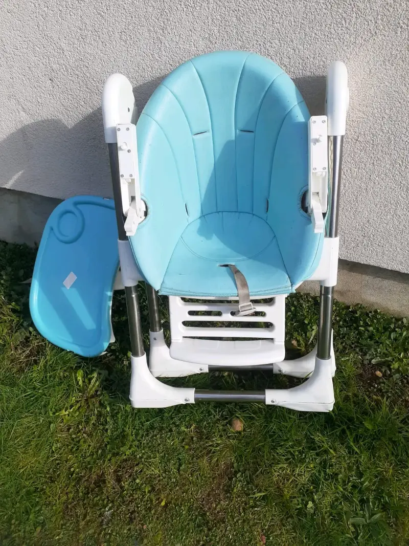 Silla alta para bebé azul - 2
