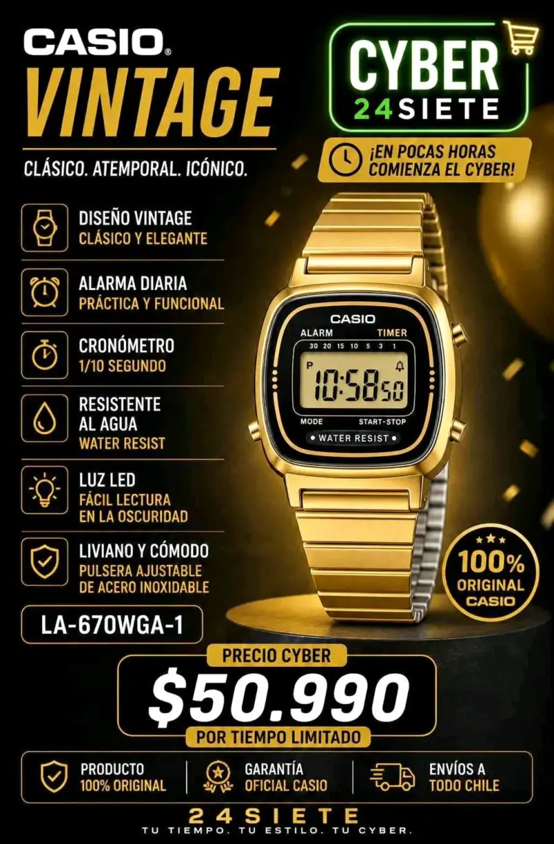 Reloj Casio Vintage Dorado - 1
