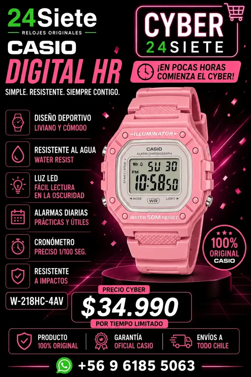 Reloj digital Casio rosa