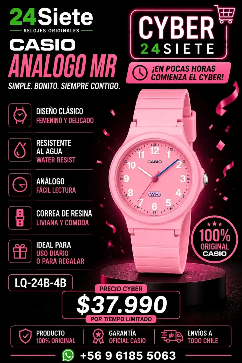 Reloj Casio Analogo MR Rosa