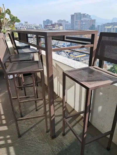 Set de mesa alta y sillas de terraza - miniatura 3