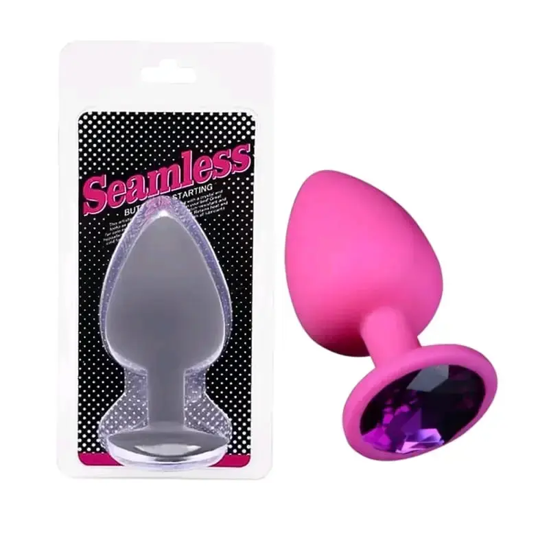 Plug anal rosa con joya