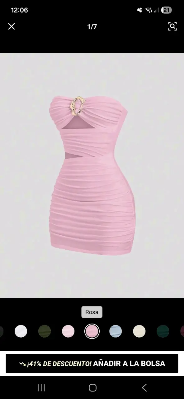 Vestido rosa strapless - 2