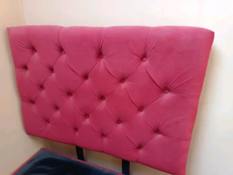 Base de cama individual con cabecera roja - 2