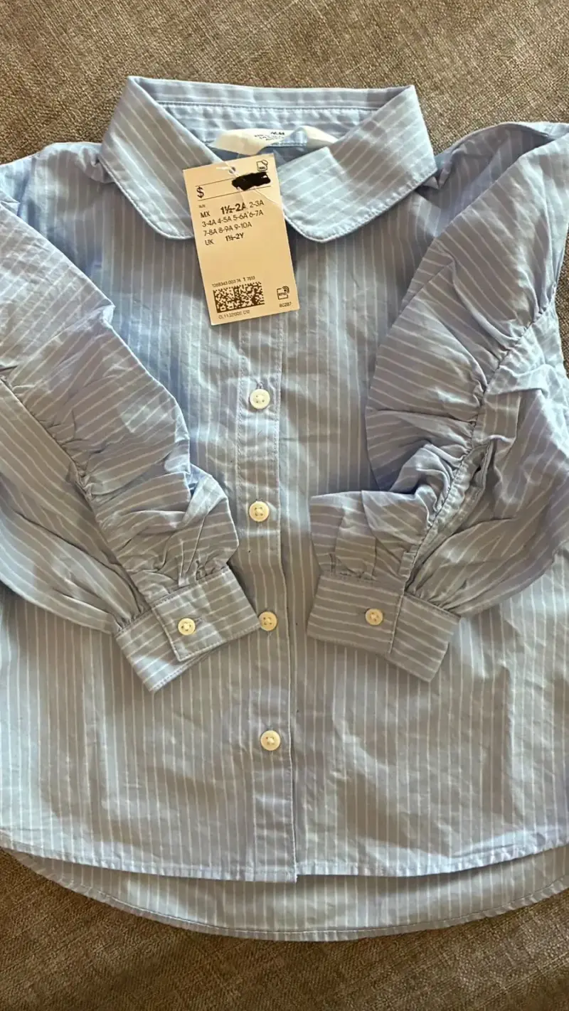 Camisa a rayas azul niña