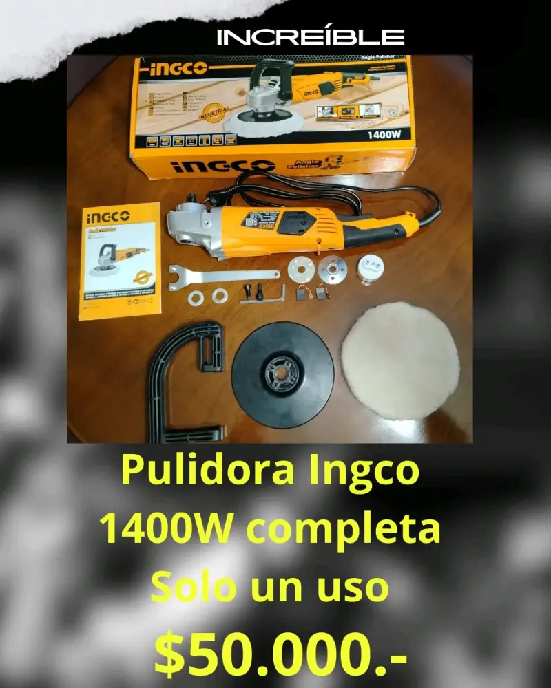 Pulidora Ingco 1400W completa