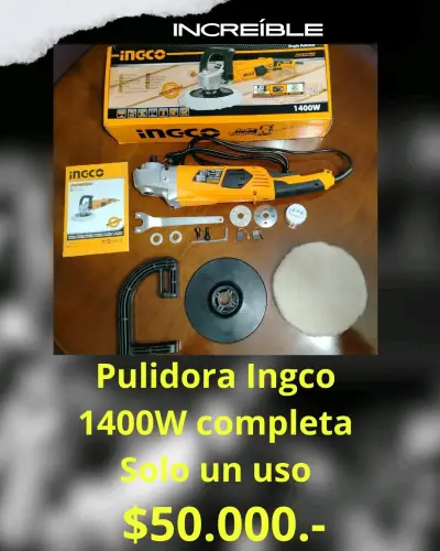 Pulidora angular Ingco 1400W completa - miniatura 1