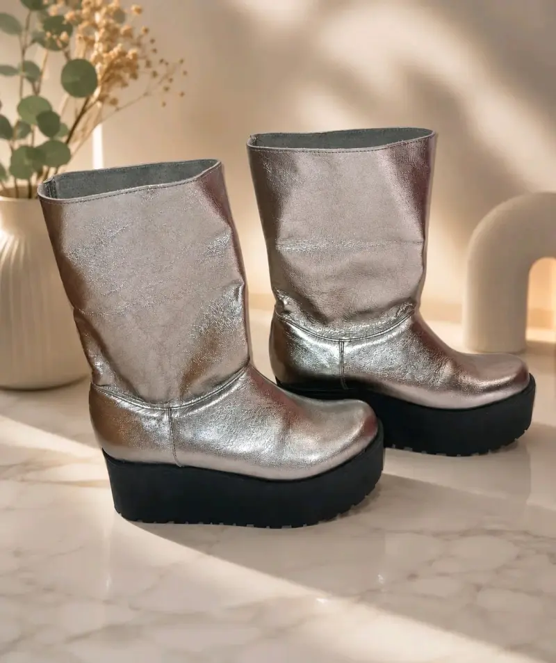 Botas plateadas plataforma