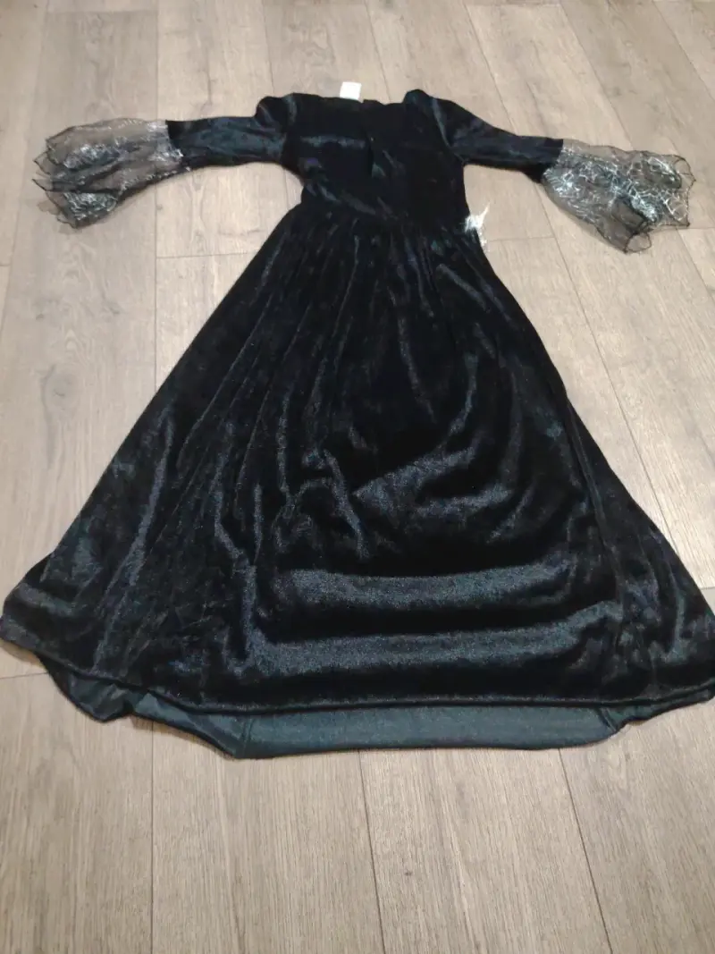 Disfraz de bruja negra con encaje - 2