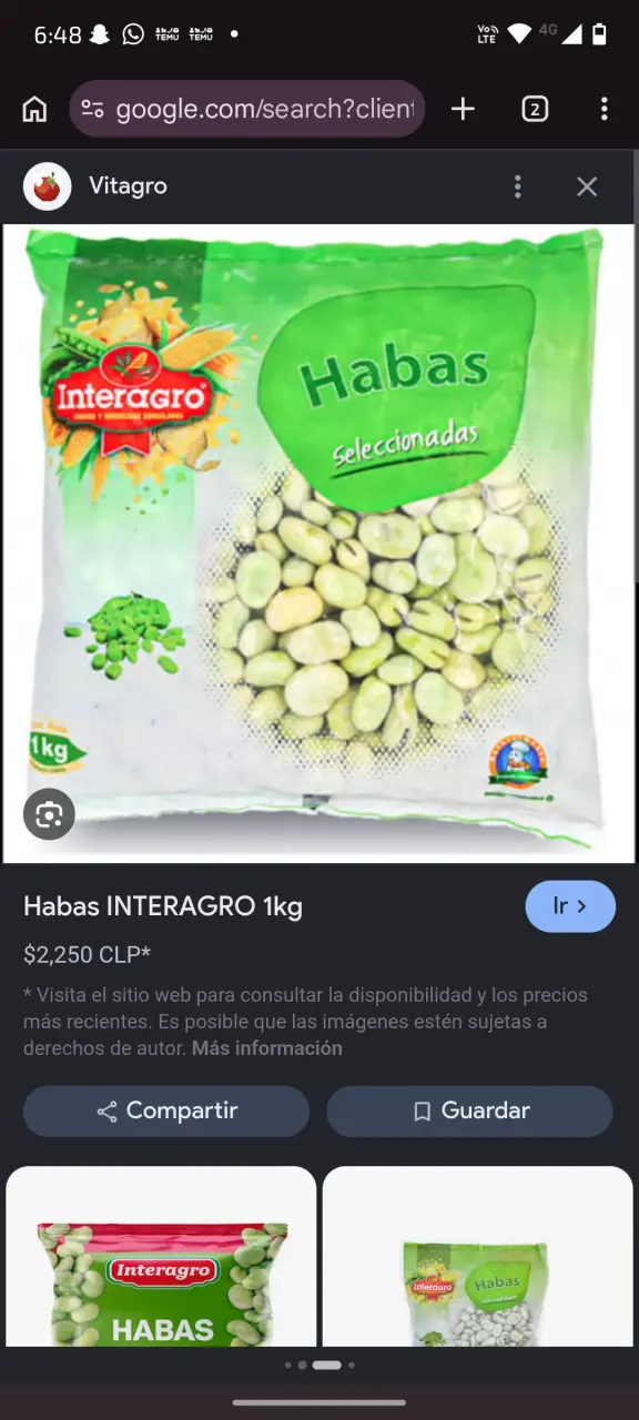 Habas seleccionadas Interagro 1kg