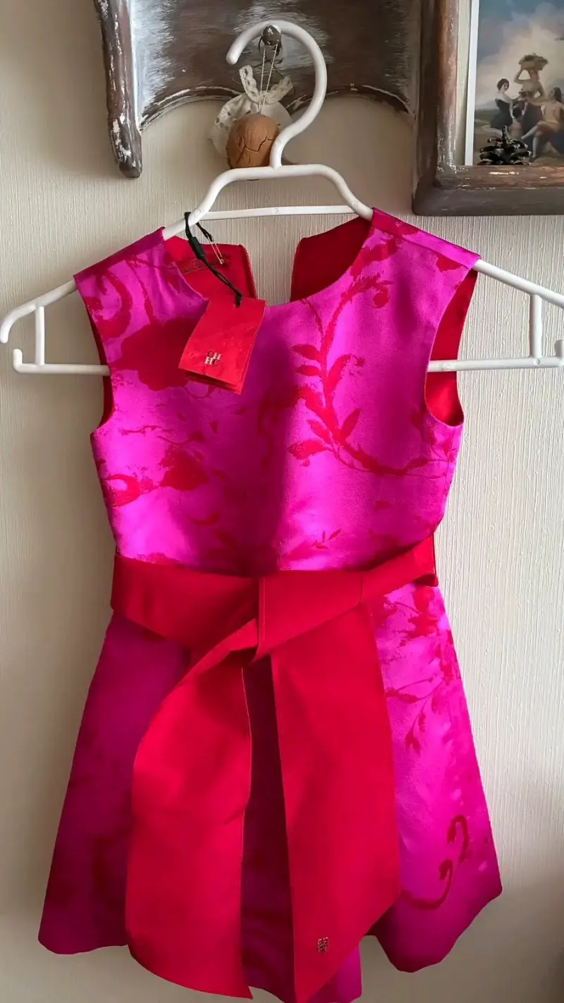 Vestido fucsia estampado nuevo niña
